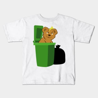 A Bear Raiding the Trash Bin Kids T-Shirt